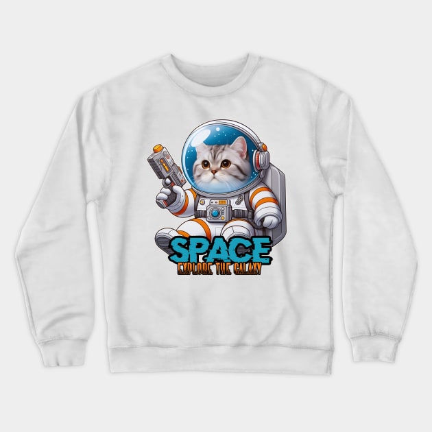 Animal in Space Crewneck Sweatshirt by Rawlifegraphic